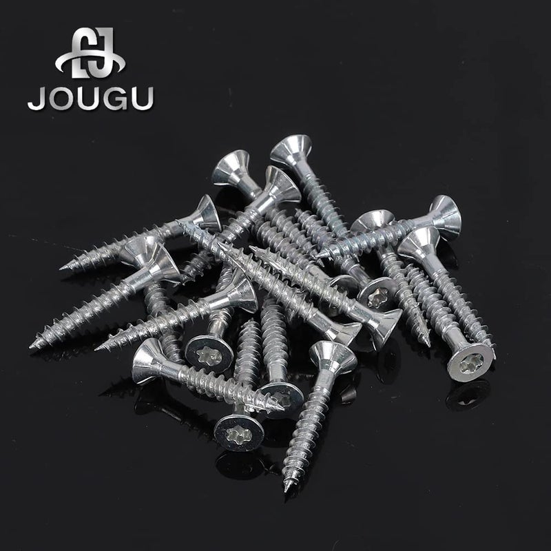 JOUGU Wood Screws #14    2-1/4 inch Torx Star Drive Deck Screws Flat Head M6    60 Countersunk T30 Self Tapping Thread Cut 100pcs Carbon Steel Galvanized, (Small Box) - Image 4